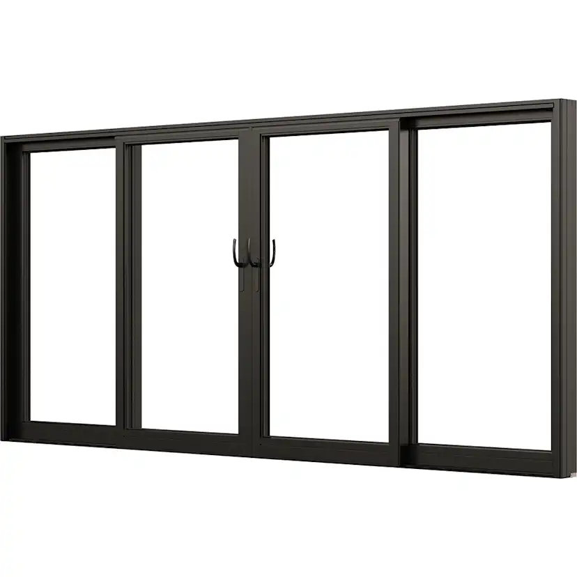 Parskjutdörr NorDan Svanenmärkt NTech Aluminium 4-Delad BlackLine Svart