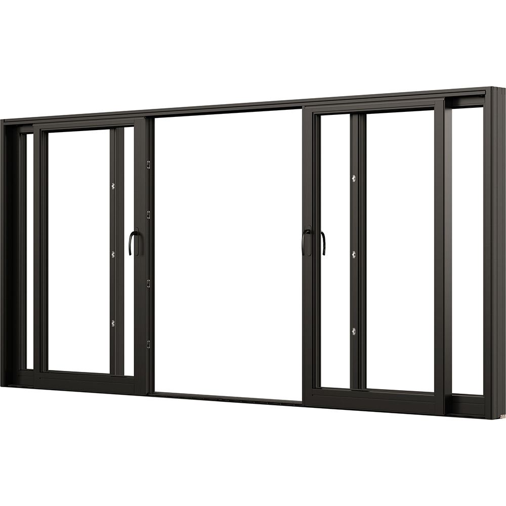 Parskjutdörr NorDan Svanenmärkt NTech Aluminium 4-Delad BlackLine Svart