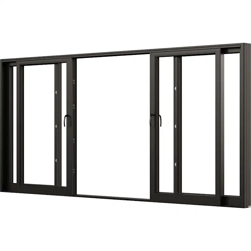 Parskjutdörr NorDan Svanenmärkt NTech Aluminium 4-Delad BlackLine Svart