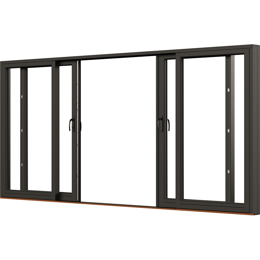 Parskjutdörr NorDan Svanenmärkt NTech Aluminium 4-Delad BlackLine Svart