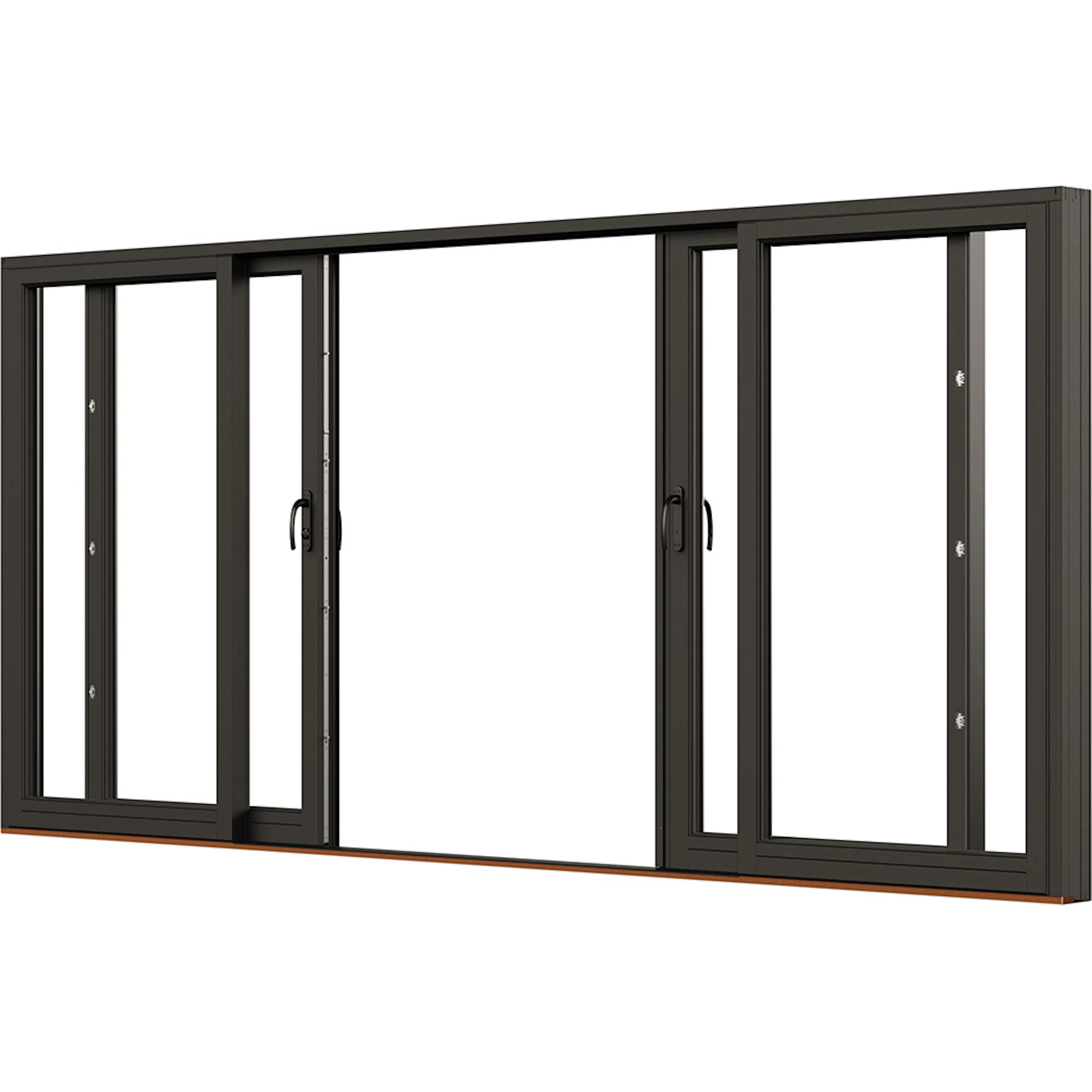 Parskjutdörr NorDan Svanenmärkt NTech Aluminium 4-Delad BlackLine Svart