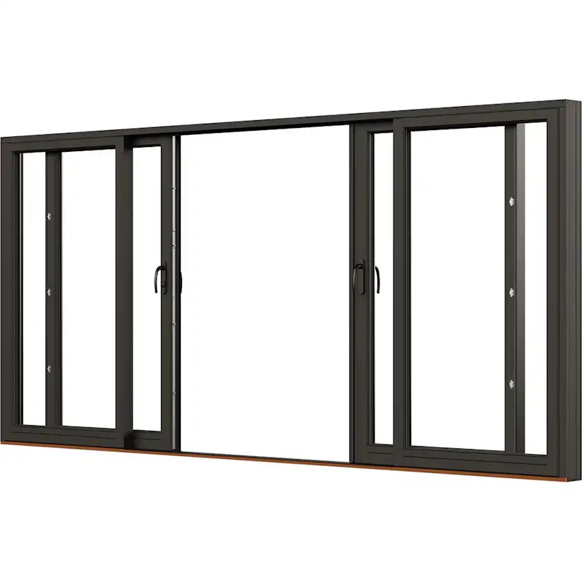 Parskjutdörr NorDan Svanenmärkt NTech Aluminium 4-Delad BlackLine Svart