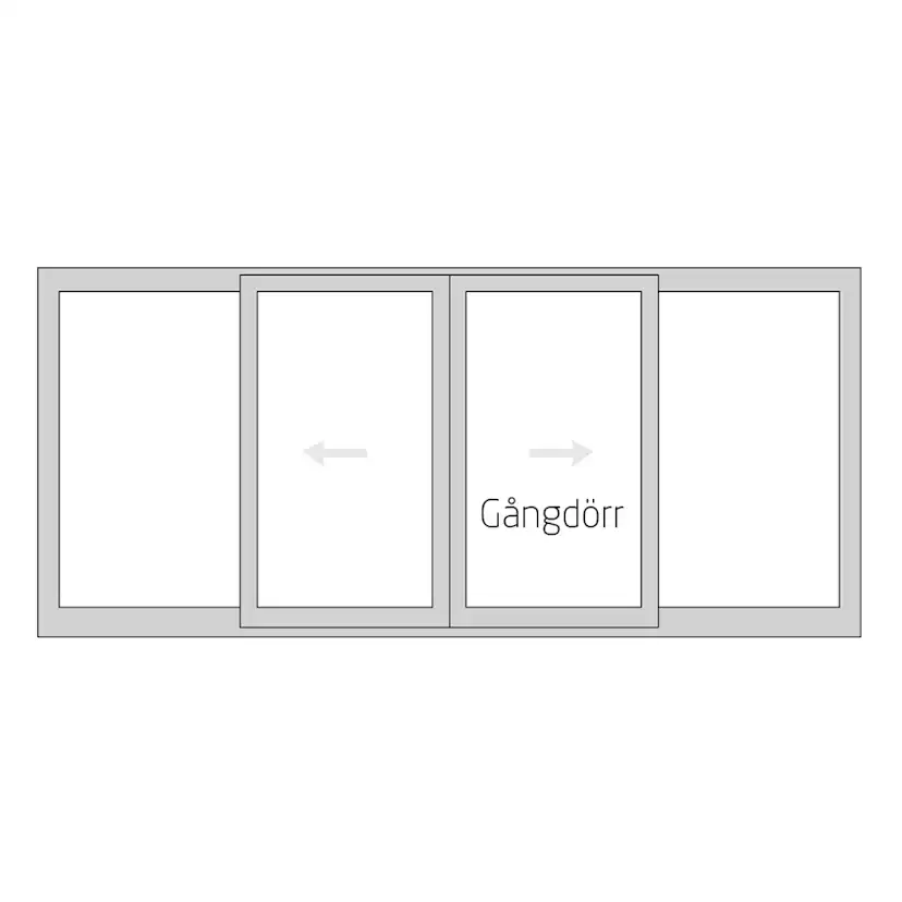 Parskjutdörr NorDan Svanenmärkt NTech Trä 4-Delad