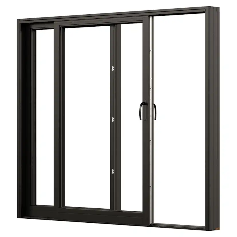 Skjutdörr NorDan Svanenmärkt NTech Aluminium 2-Delad BlackLine Svart