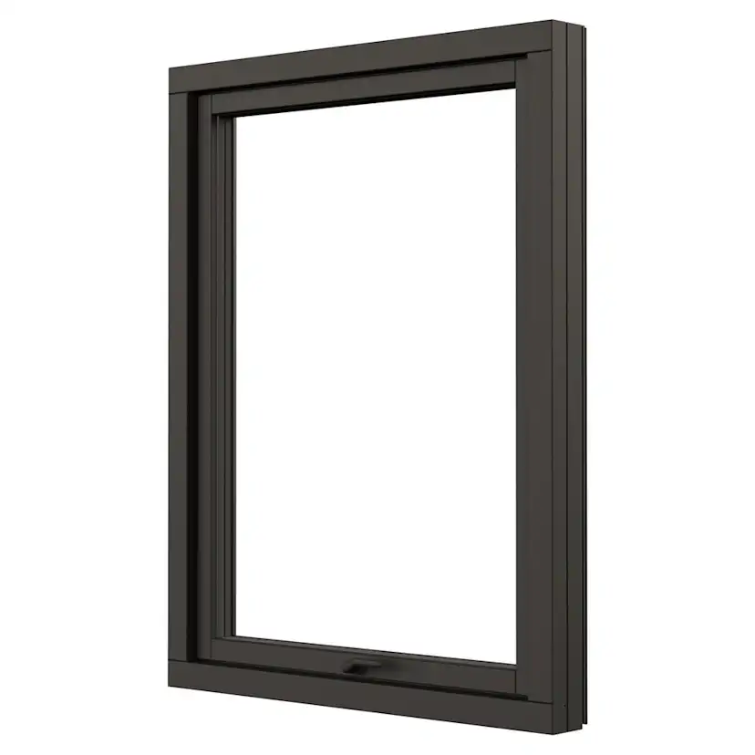 Vridfönster NorDan Svanenmärkt NTech 3-Glas Aluminium BlackLine Svart