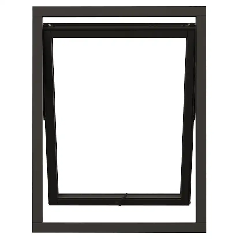 Vridfönster NorDan Svanenmärkt NTech 3-Glas Aluminium BlackLine Svart