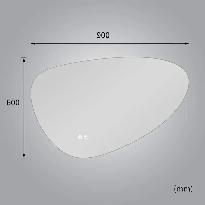 Badrumsspegel Lyfco med LED-Belysning 90x60 cm