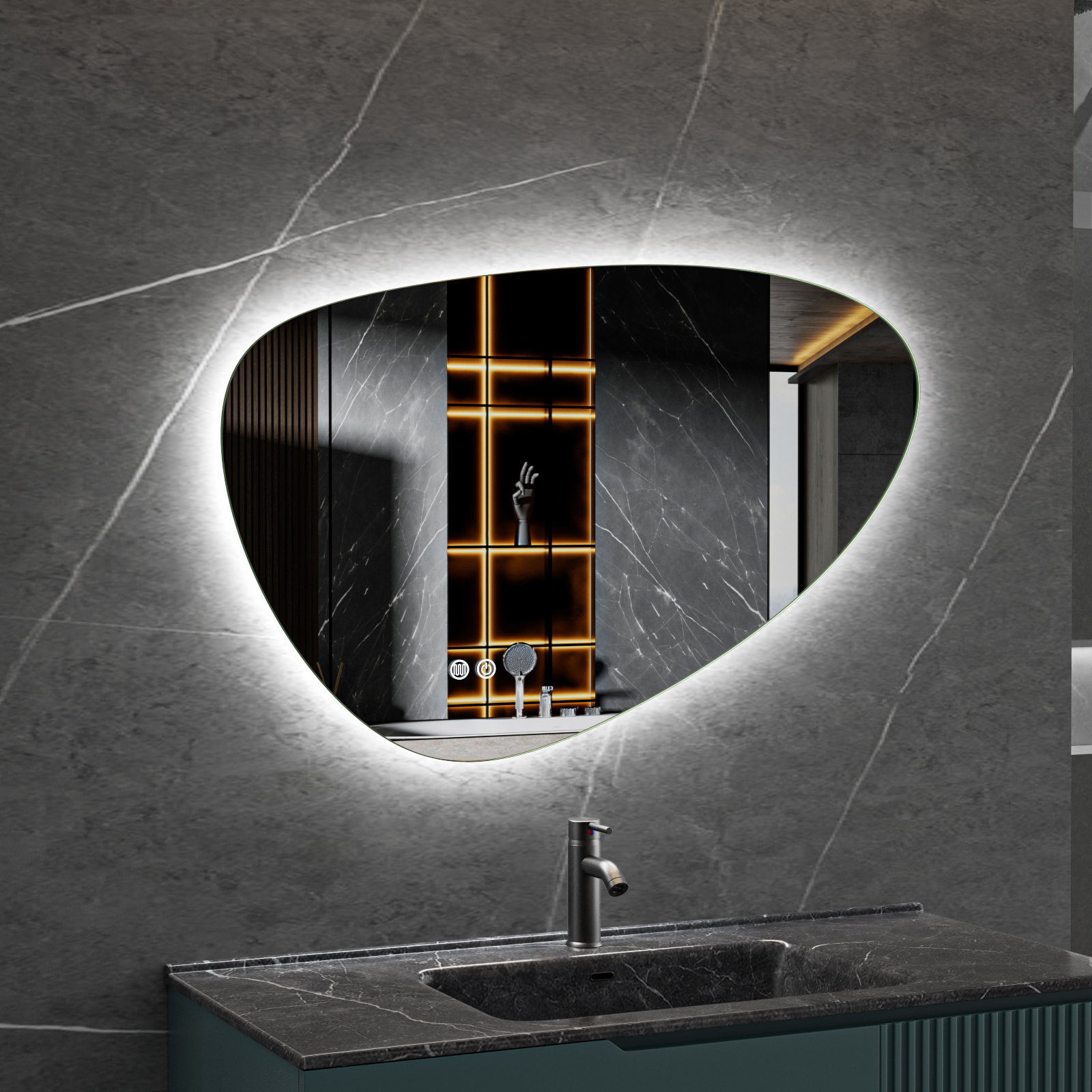 Badrumsspegel Lyfco med LED-Belysning 120x75 cm