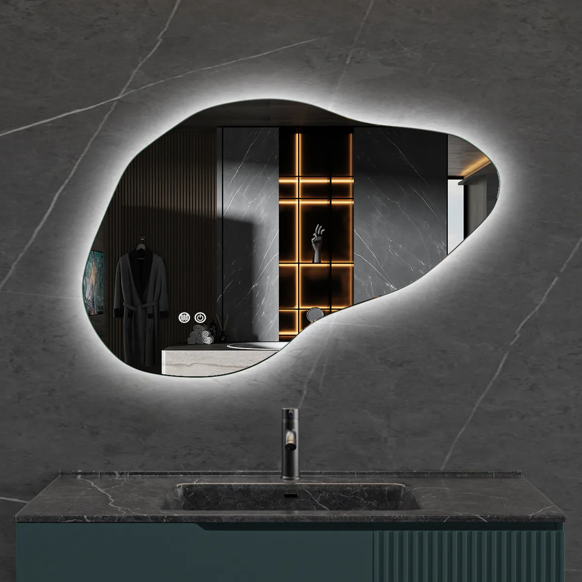 Badrumsspegel Lyfco med LED-Belysning 90x60 cm