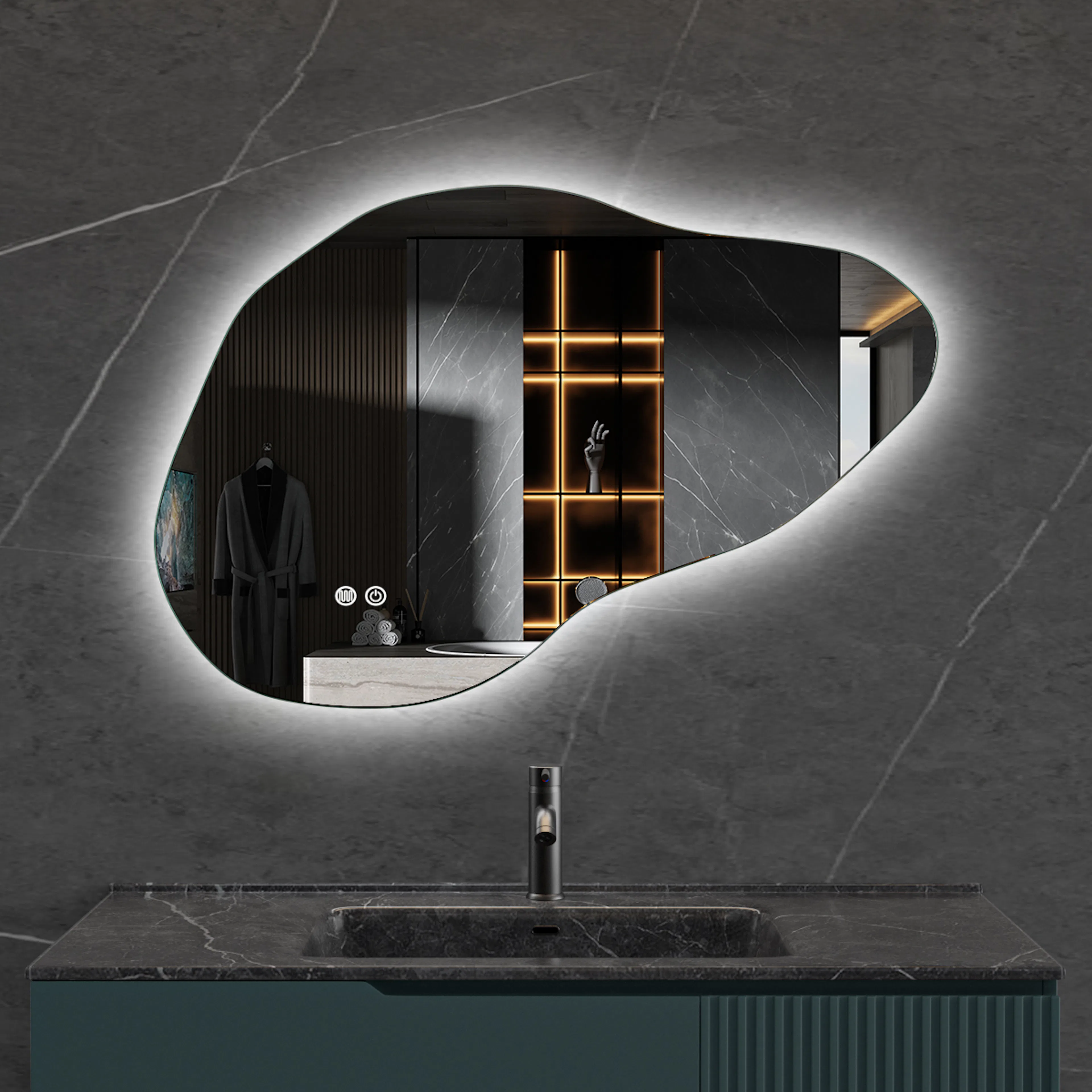 Badrumsspegel Lyfco med LED-Belysning 90x60 cm