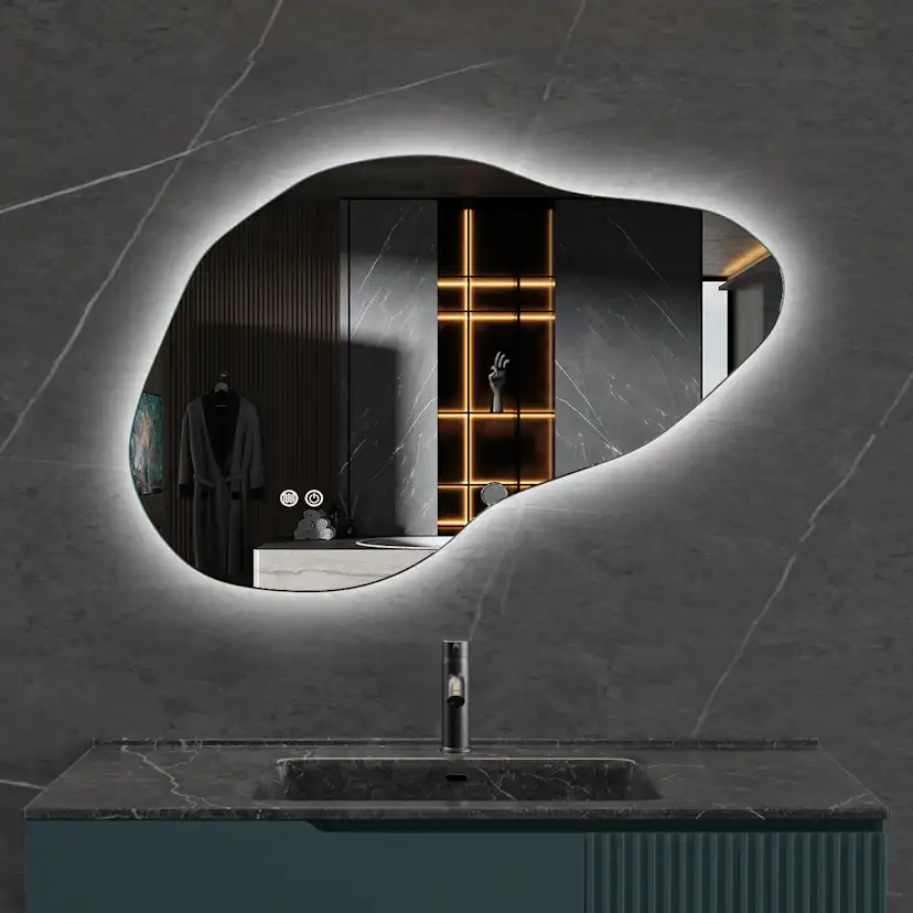 Badrumsspegel Lyfco med LED-Belysning 100x65 cm