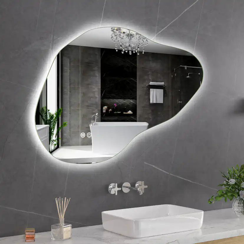 Badrumsspegel Lyfco med LED-Belysning 100x65 cm