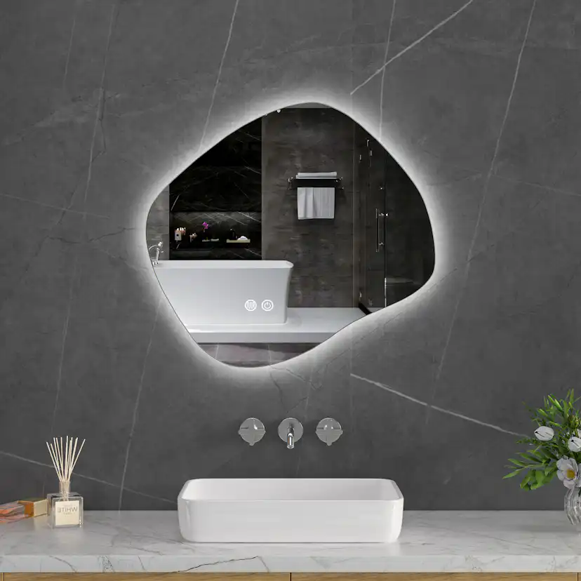 Badrumsspegel Lyfco med LED-Belysning 60x55 cm