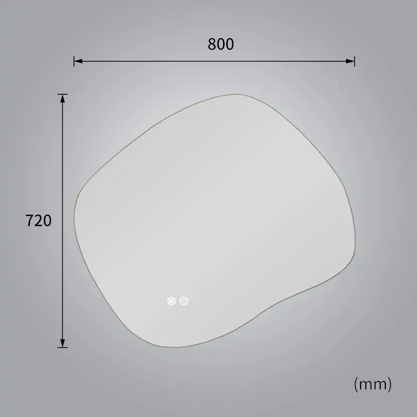 Badrumsspegel Lyfco med LED-Belysning 80x72 cm