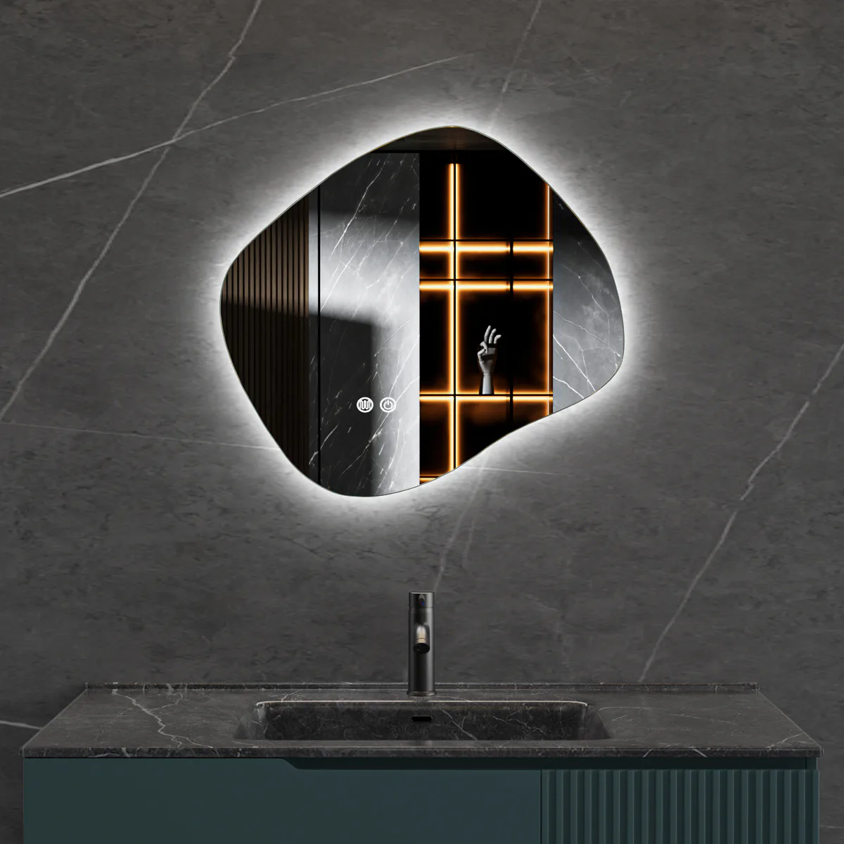 Badrumsspegel Lyfco med LED-Belysning 80x72 cm