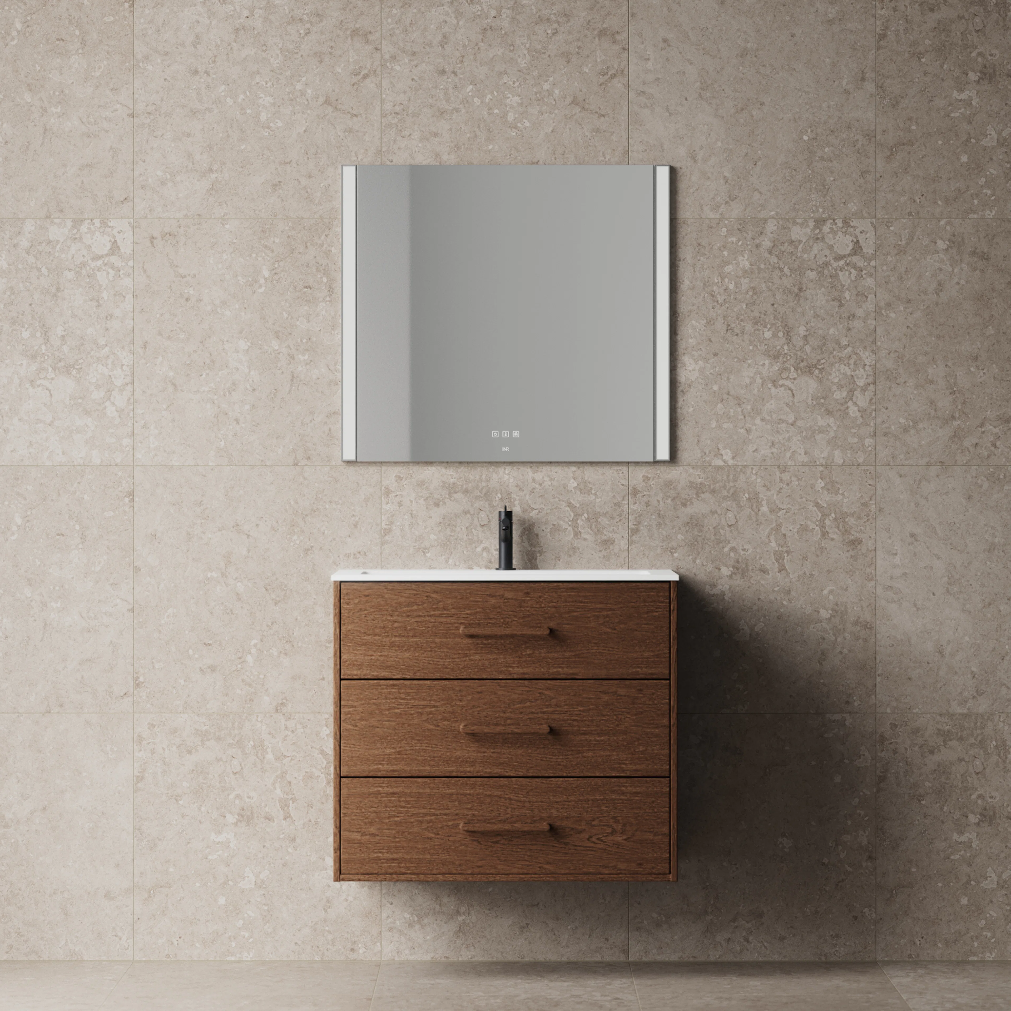 Tvättställsskåp INR Terra Solid med 3 Lådor