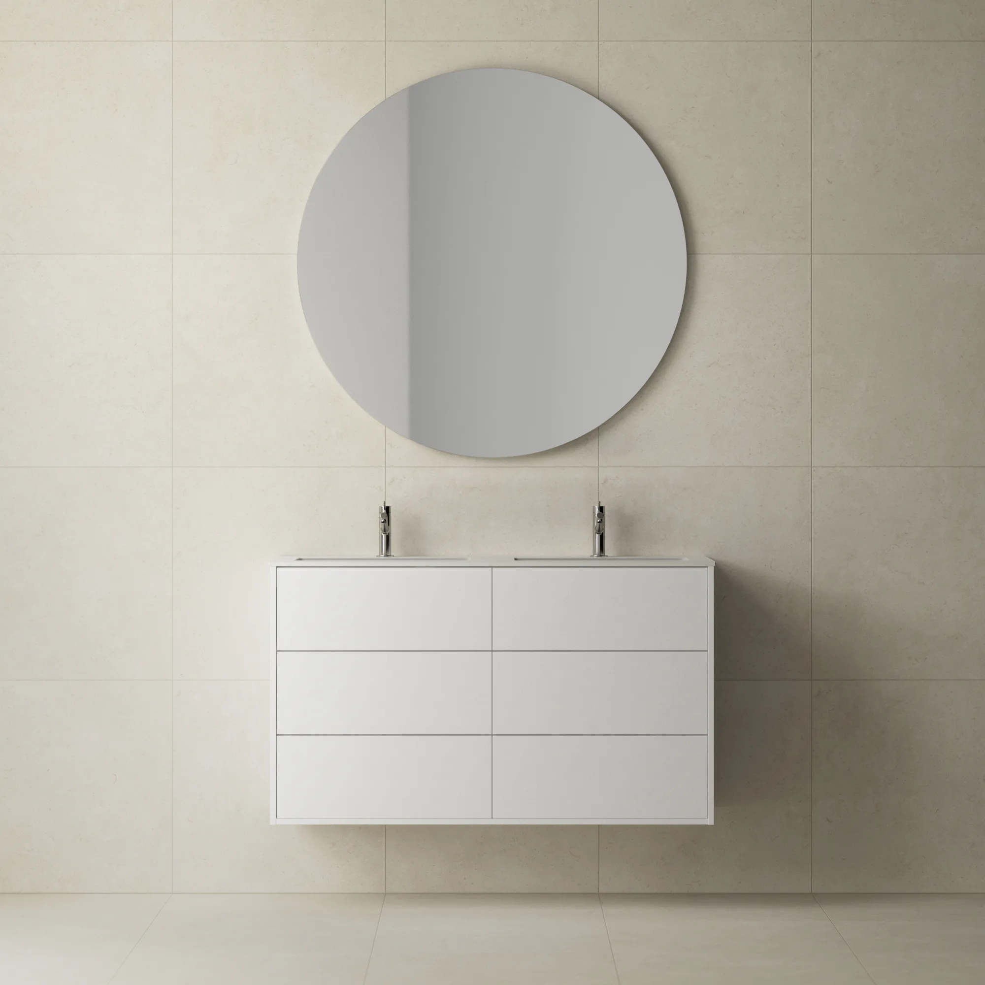 Tvättställsskåp INR Terra Solid Dubbel med 6 Lådor