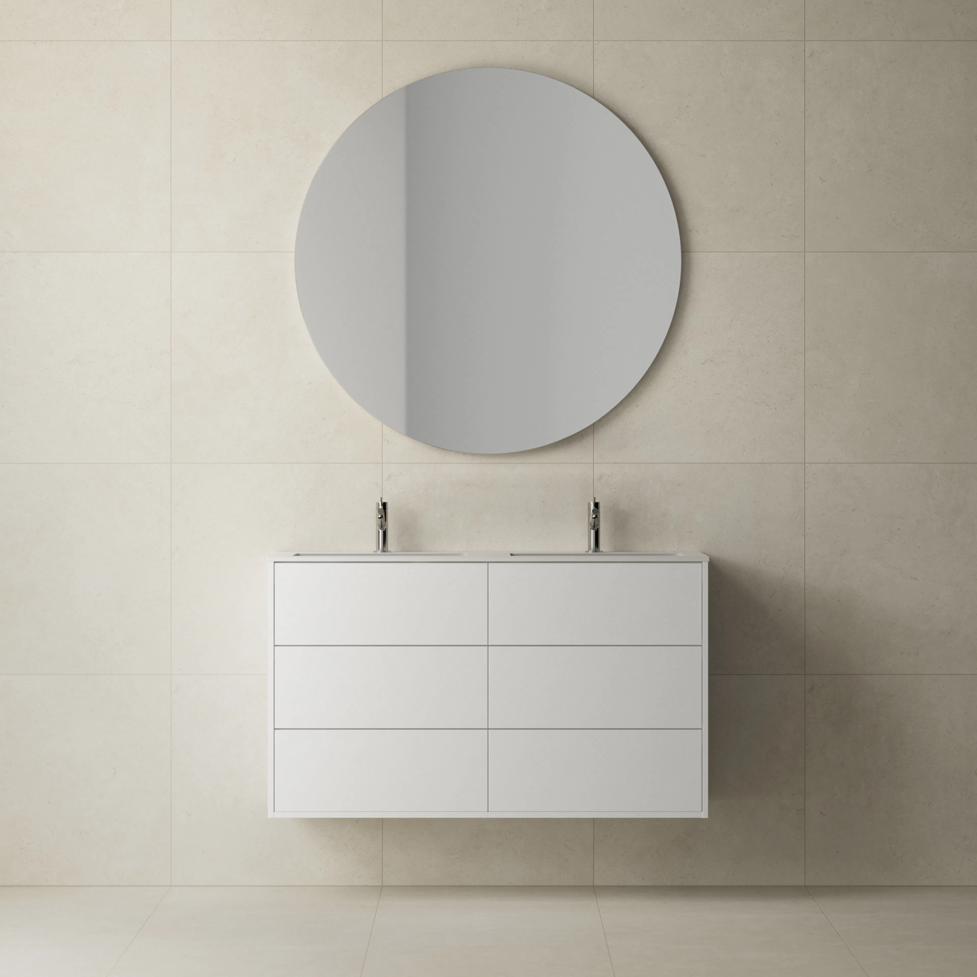 Tvättställsskåp INR Terra Solid Dubbel med 6 Lådor