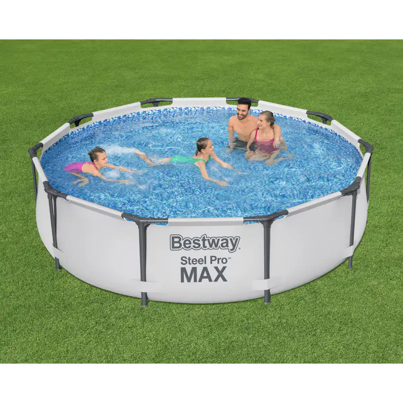 Stålramspool Bestway Steel Pro Max Ø3m Ovanmarkspool Grå