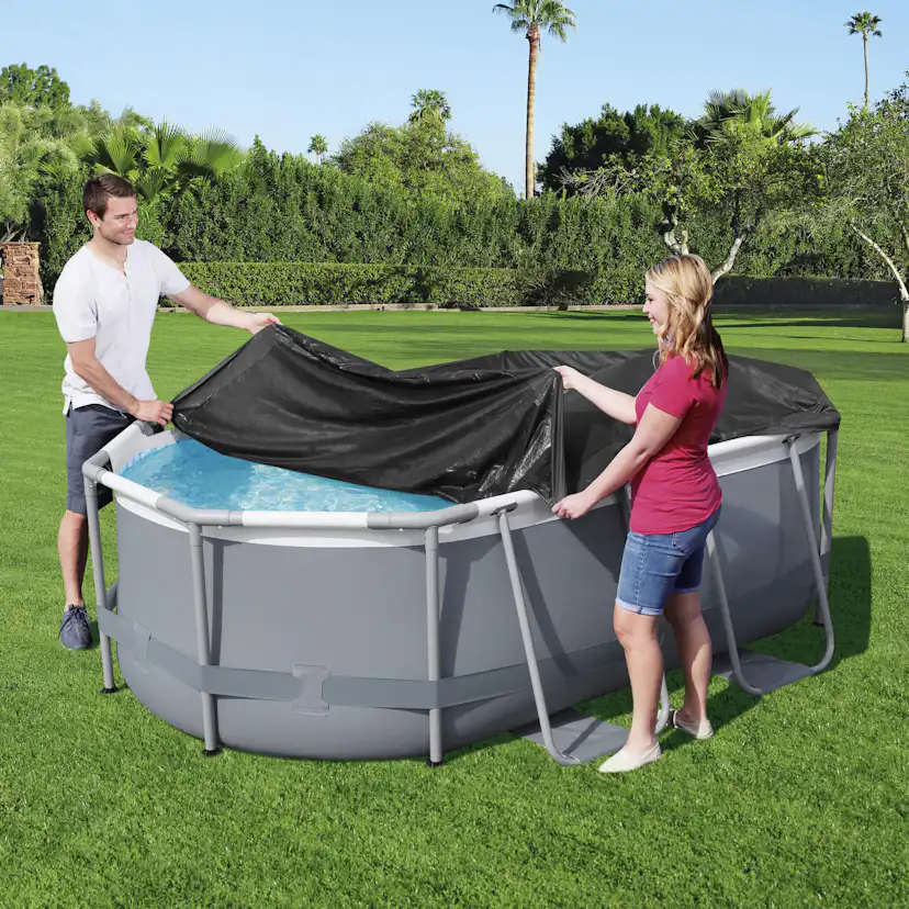 Poolöverdrag Bestway Flowclear PVC Svart 3.05 x 2 m Poolskydd