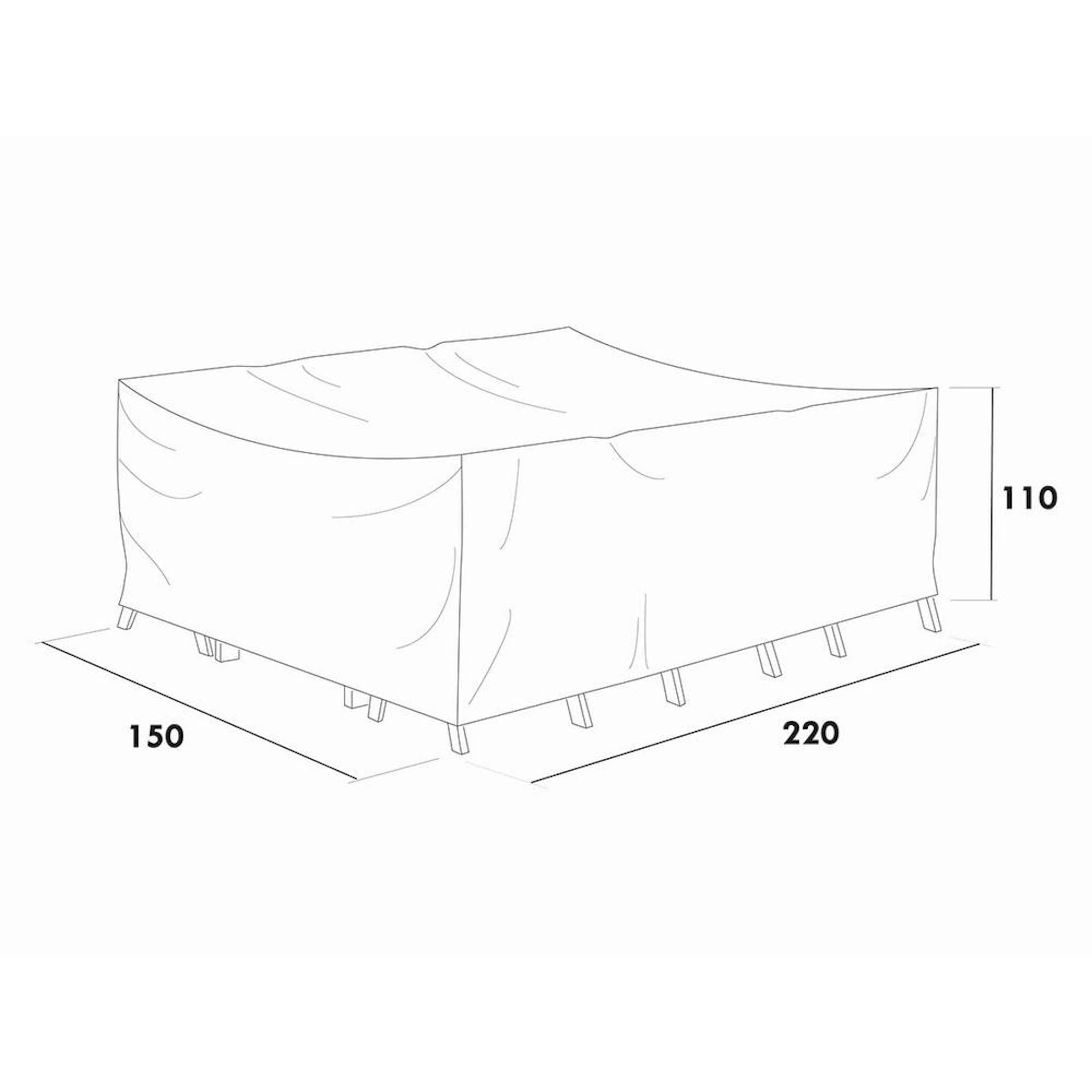 Möbelskydd Hillerstorp Överdrag Utemöbler Grå Polyester 220X150X110 cm