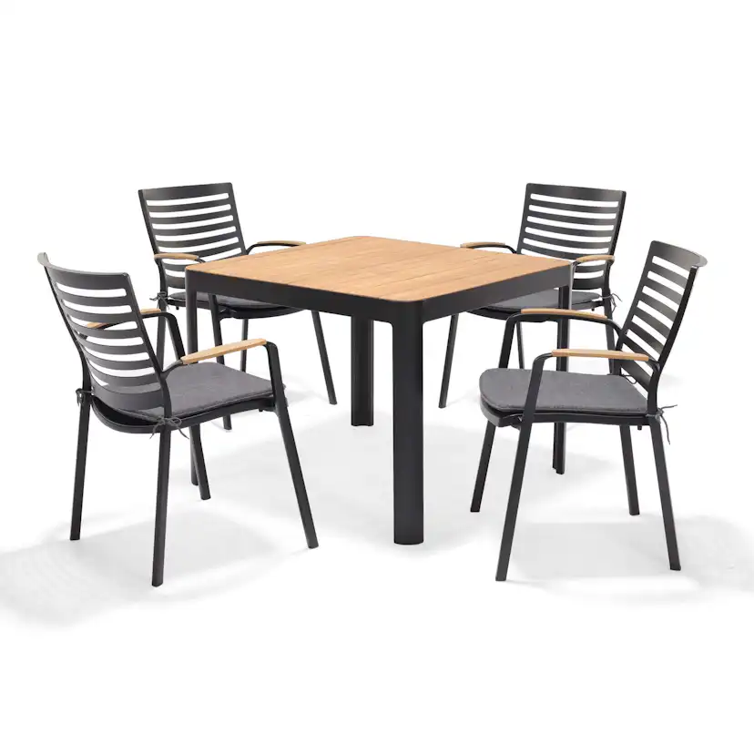 Matgrupp Utomhus LifestyleGarden Portals 95 cm 4 Carver-stolar