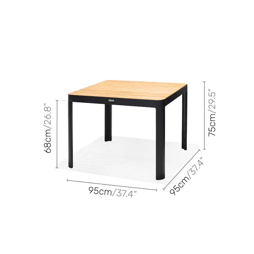 Matgrupp Utomhus LifestyleGarden Portals 95 cm 4 Carver-stolar