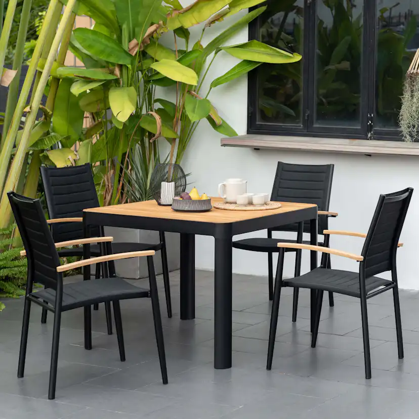 Matgrupp Utomhus LifestyleGarden Portals 95 cm 4 Lite-fåtöljer