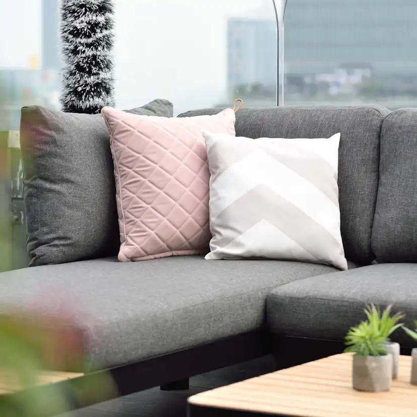 Loungegrupp LifestyleGarden Portals Modeluset 2x 2-sitssoffor + soffbord Svart