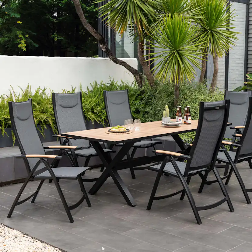 Matgrupp Utomhus LifestyleGarden Panama 200 cm 6 positionsstolar