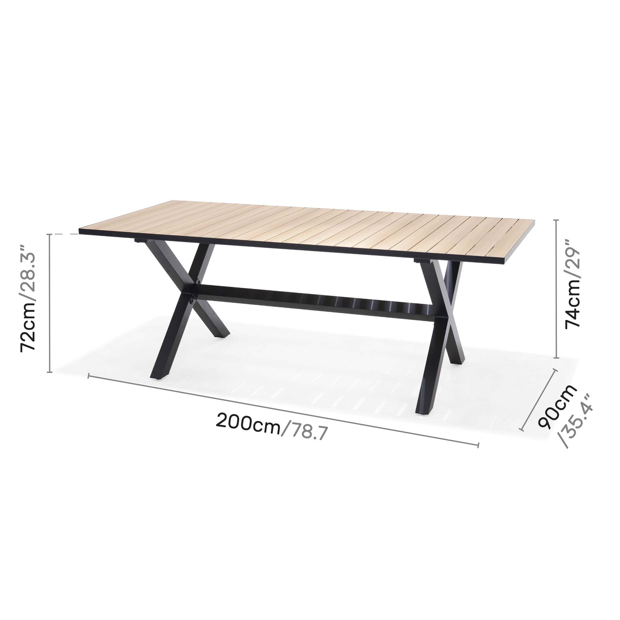 Matgrupp Utomhus LifestyleGarden Panama 200 cm 6 positionsstolar