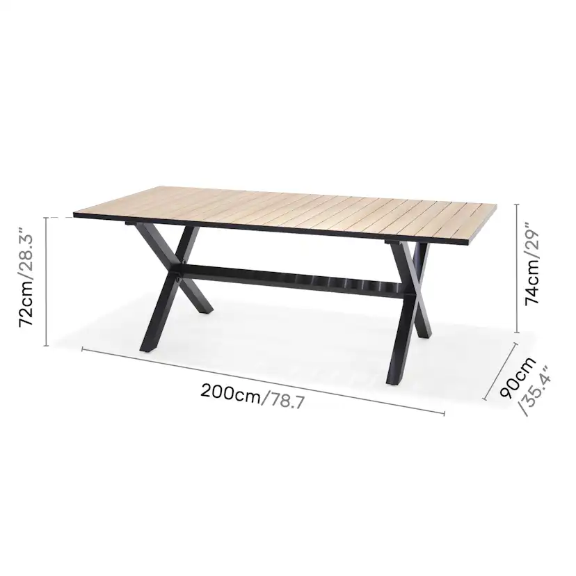 Matgrupp Utomhus LifestyleGarden Panama 200 cm 6 positionsstolar