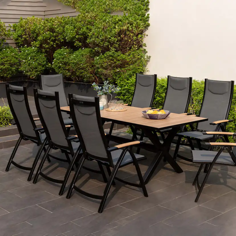 Matgrupp Utomhus LifestyleGarden Panama 200 cm 8 positionsstolar