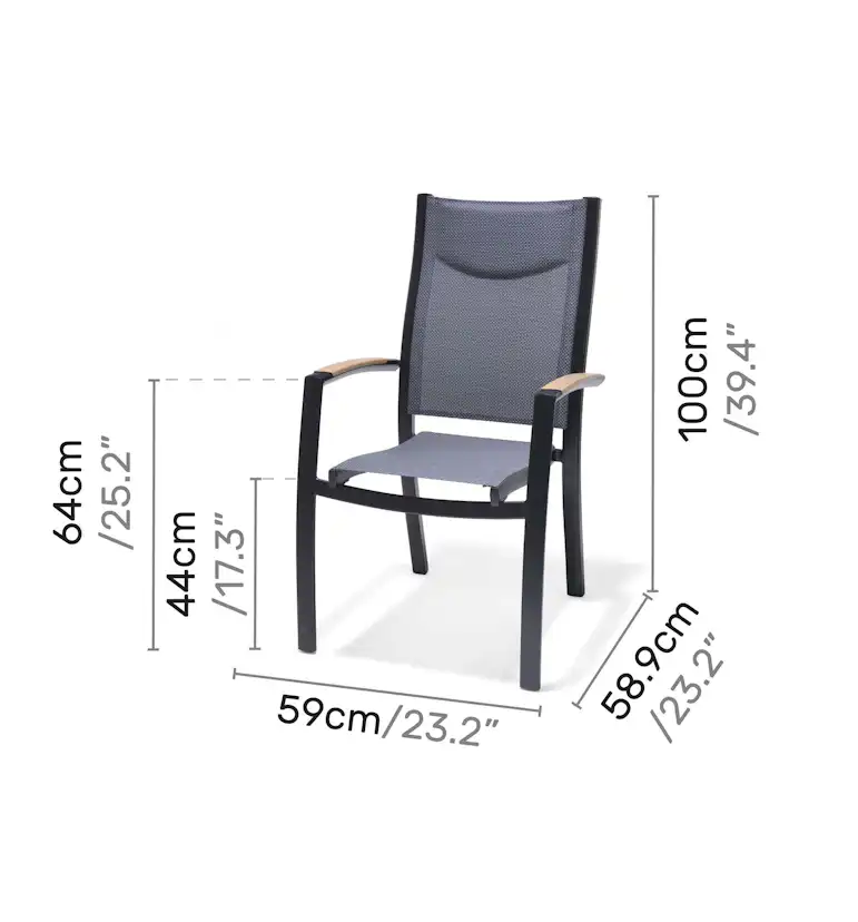 Karmstol för utomhusbruk LifestyleGarden Panama stapelbar 4-pack