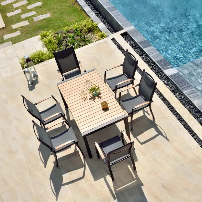 Karmstol för utomhusbruk LifestyleGarden Panama stapelbar 4-pack