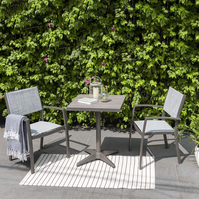 Loungegrupp LifestyleGarden Solana bistrobord + 2 carverstolar