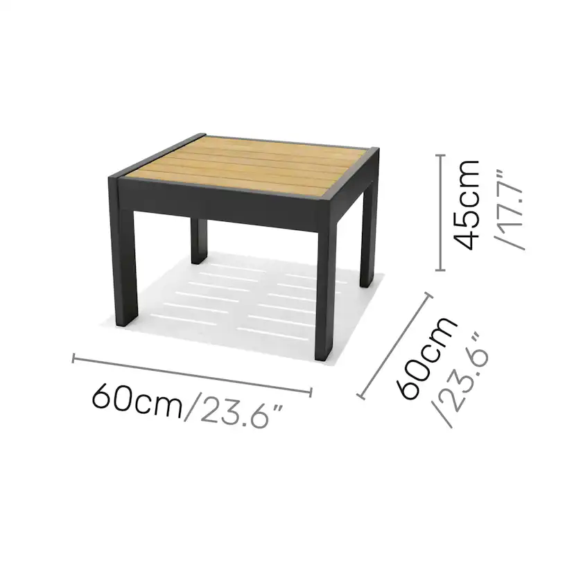 Loungegrupp LifestyleGarden PALAU 2x sidostolar + 2x fotpallar + sidobord 60 cm