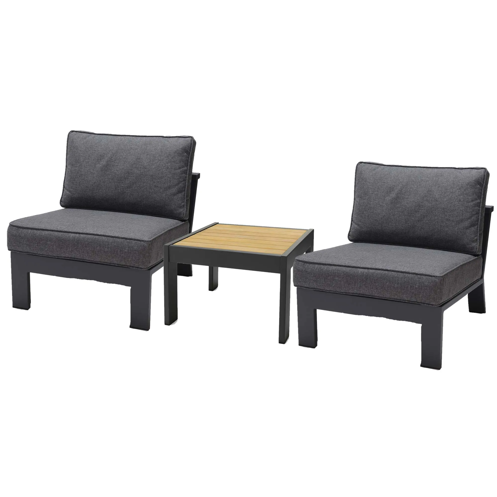 Matgrupp Utomhus LifestyleGarden PALAU 2x sidostolar + sidobord 60 cm