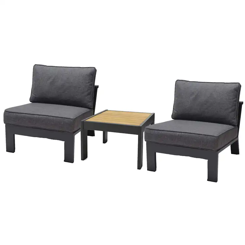 Matgrupp Utomhus LifestyleGarden PALAU 2x sidostolar + sidobord 60 cm