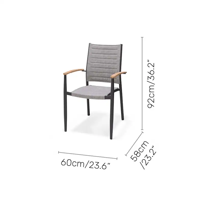 Matgrupp Utomhus LifestyleGarden TOPAZ 144 cm 4 karmstolar