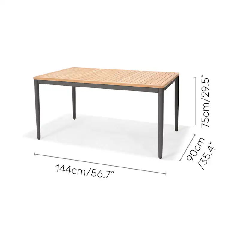 Matgrupp Utomhus LifestyleGarden TOPAZ 144 cm 4 karmstolar