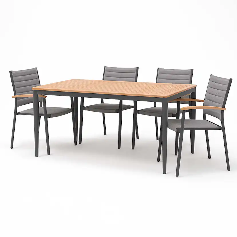 Matgrupp Utomhus LifestyleGarden TOPAZ 144 cm 4 karmstolar