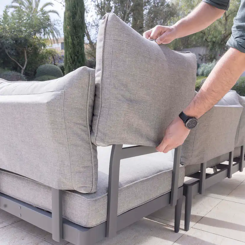 Loungegrupp LifestyleGarden TOPAZ vänster/höger 2-sitssoffa x 2 + soffbord 73 cm