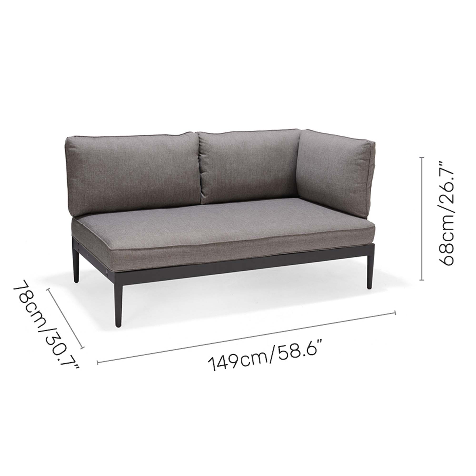 Loungegrupp LifestyleGarden TOPAZ vänster/höger 2-sitssoffa x 2 + soffbord 73 cm