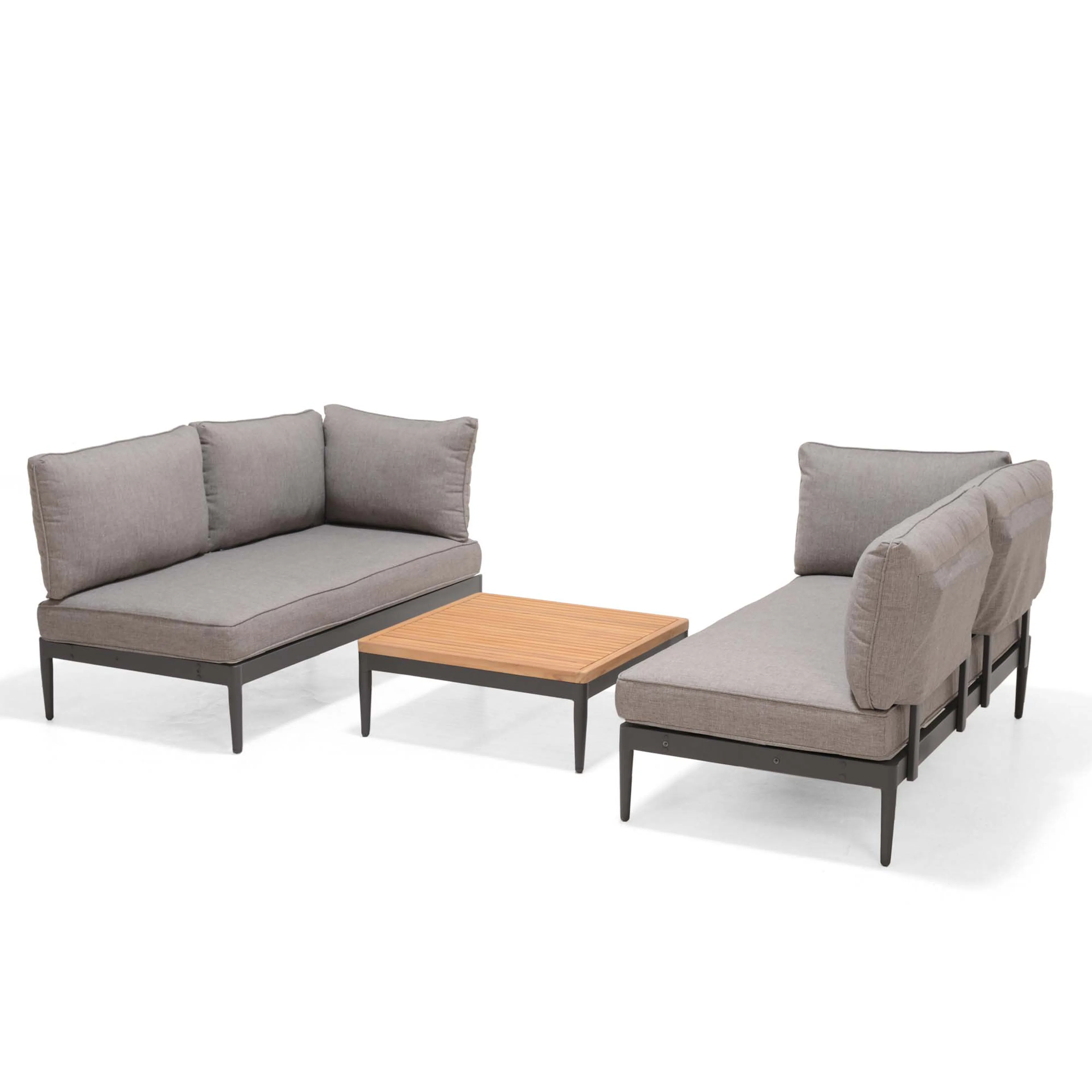 Loungegrupp LifestyleGarden TOPAZ vänster/höger 2-sitssoffa x 2 + soffbord 73 cm