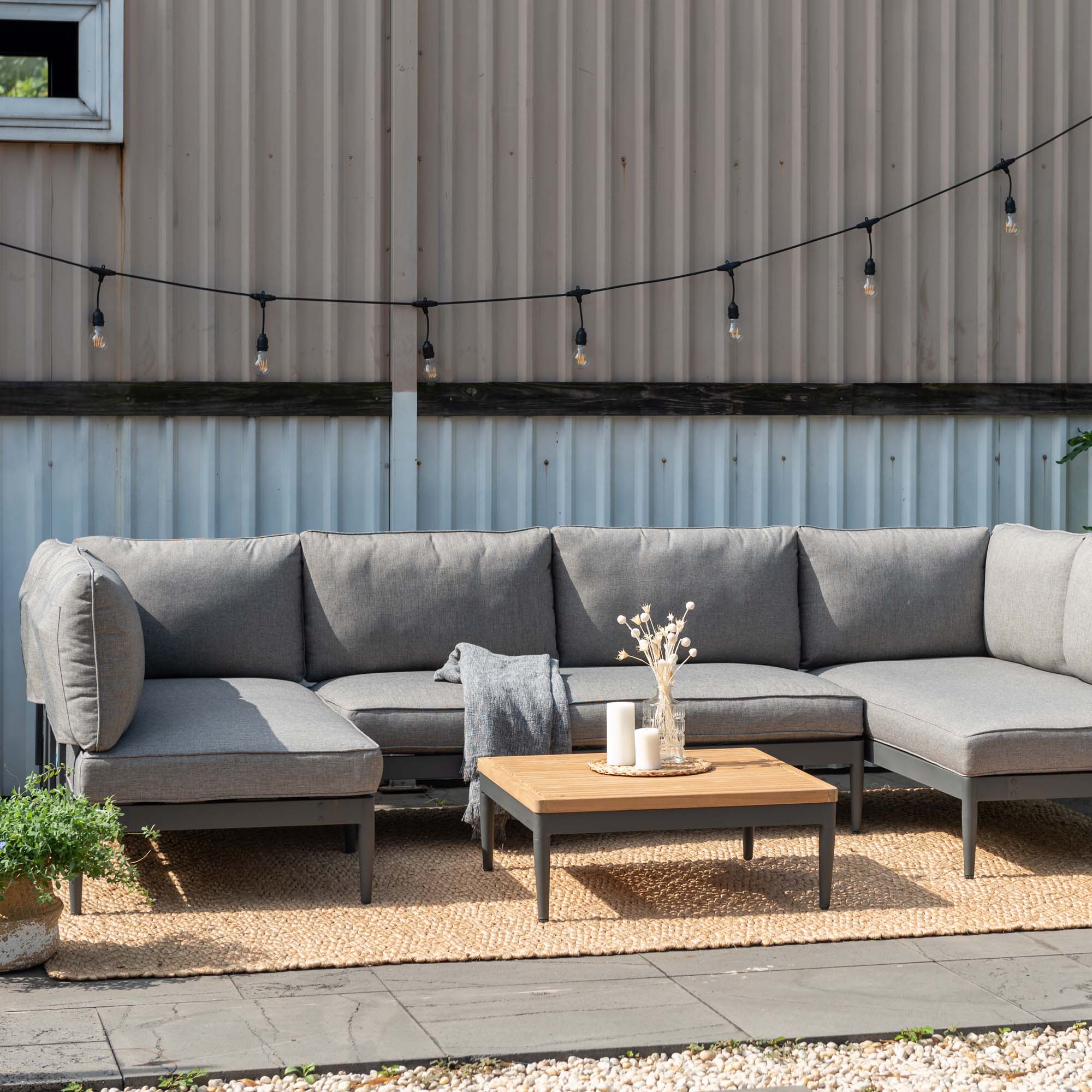 Loungegrupp LifestyleGarden TOPAZ U-set 1: vänster/höger 2-sitssoffa x 3 + soffbord 73 cm