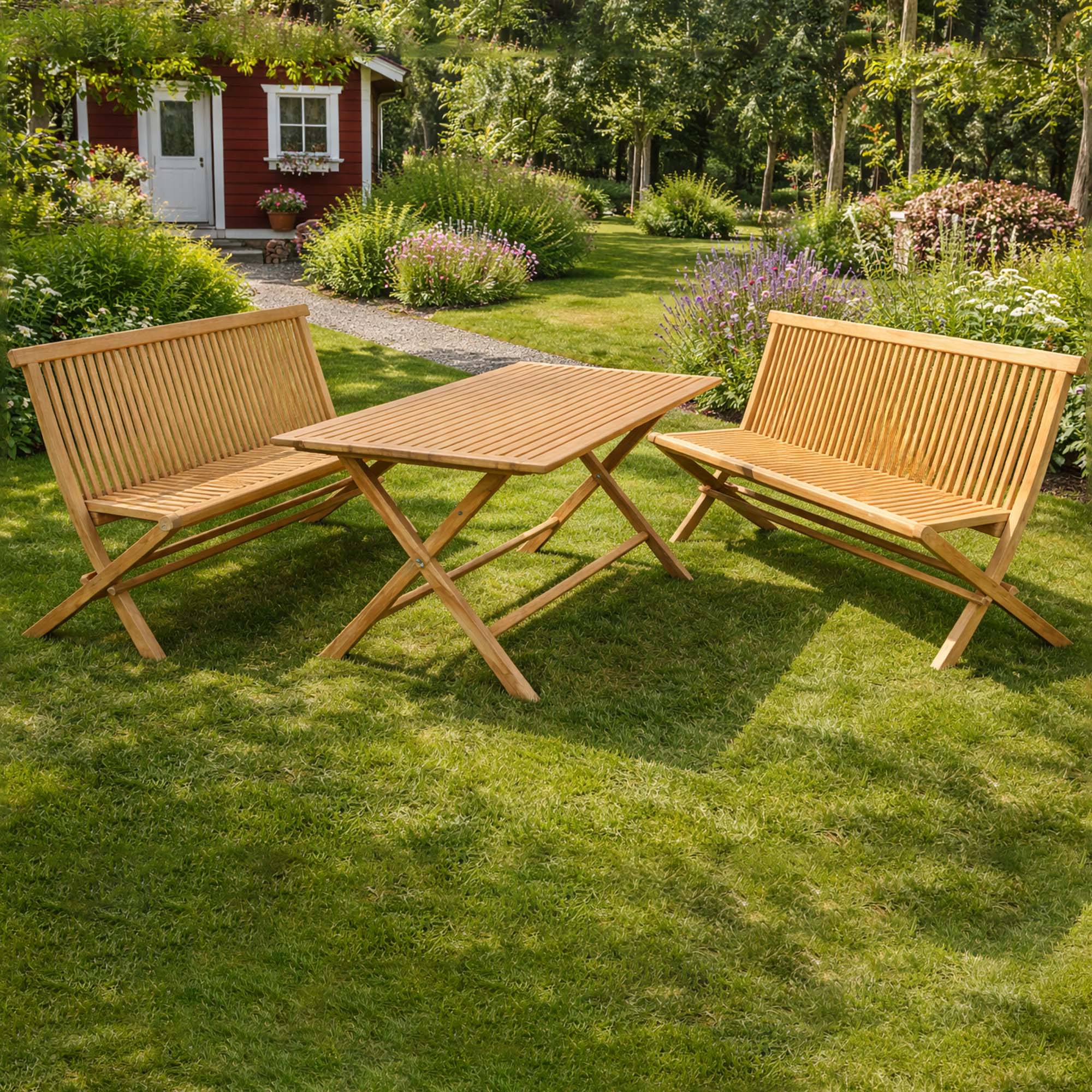Trädgårdsbänk Baltic Garden Milano fällbar bänk 120 cm