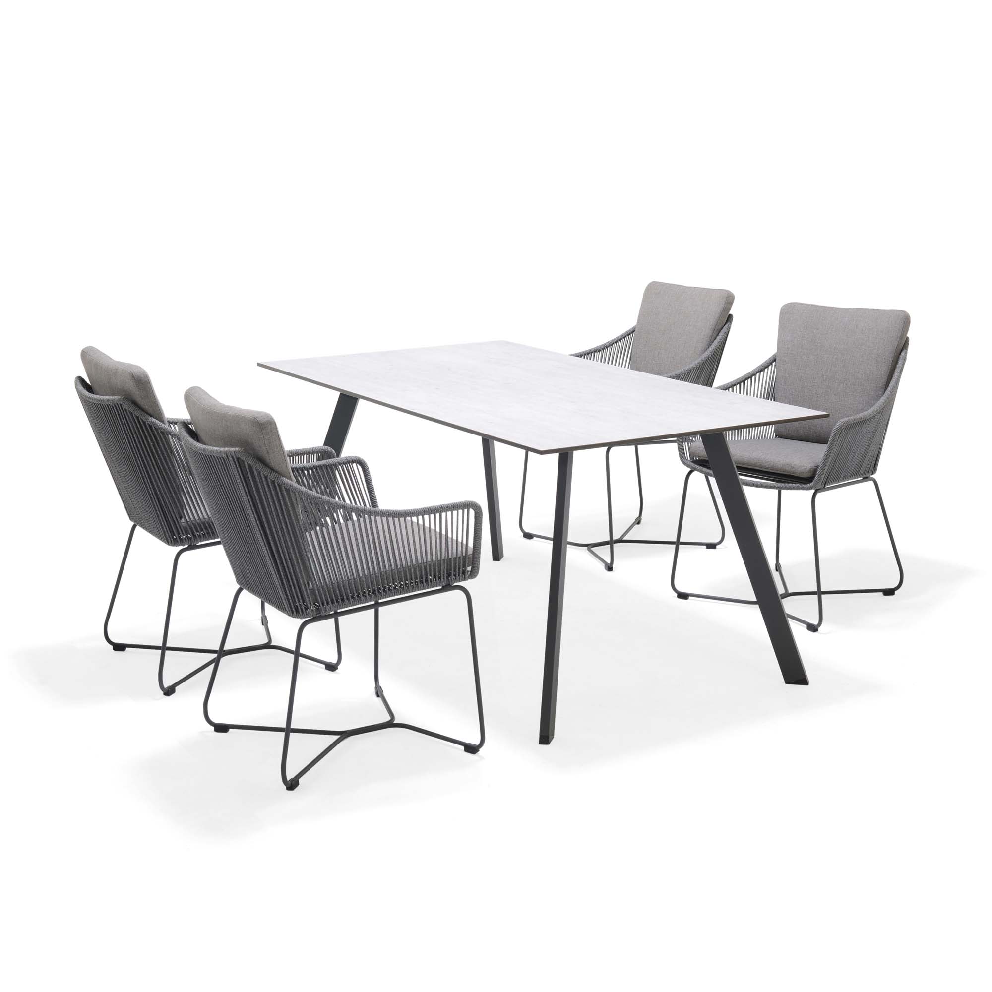 Matgrupp Utomhus LifestyleGarden OPAL 160 & 4 fåtöljer