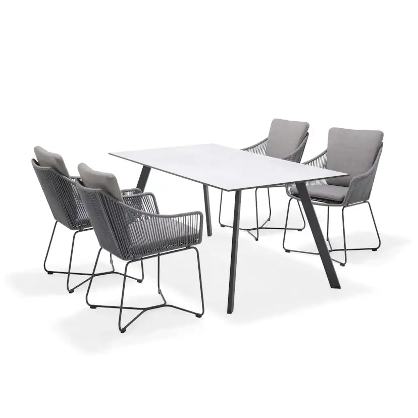 Matgrupp Utomhus LifestyleGarden OPAL 160 & 4 fåtöljer