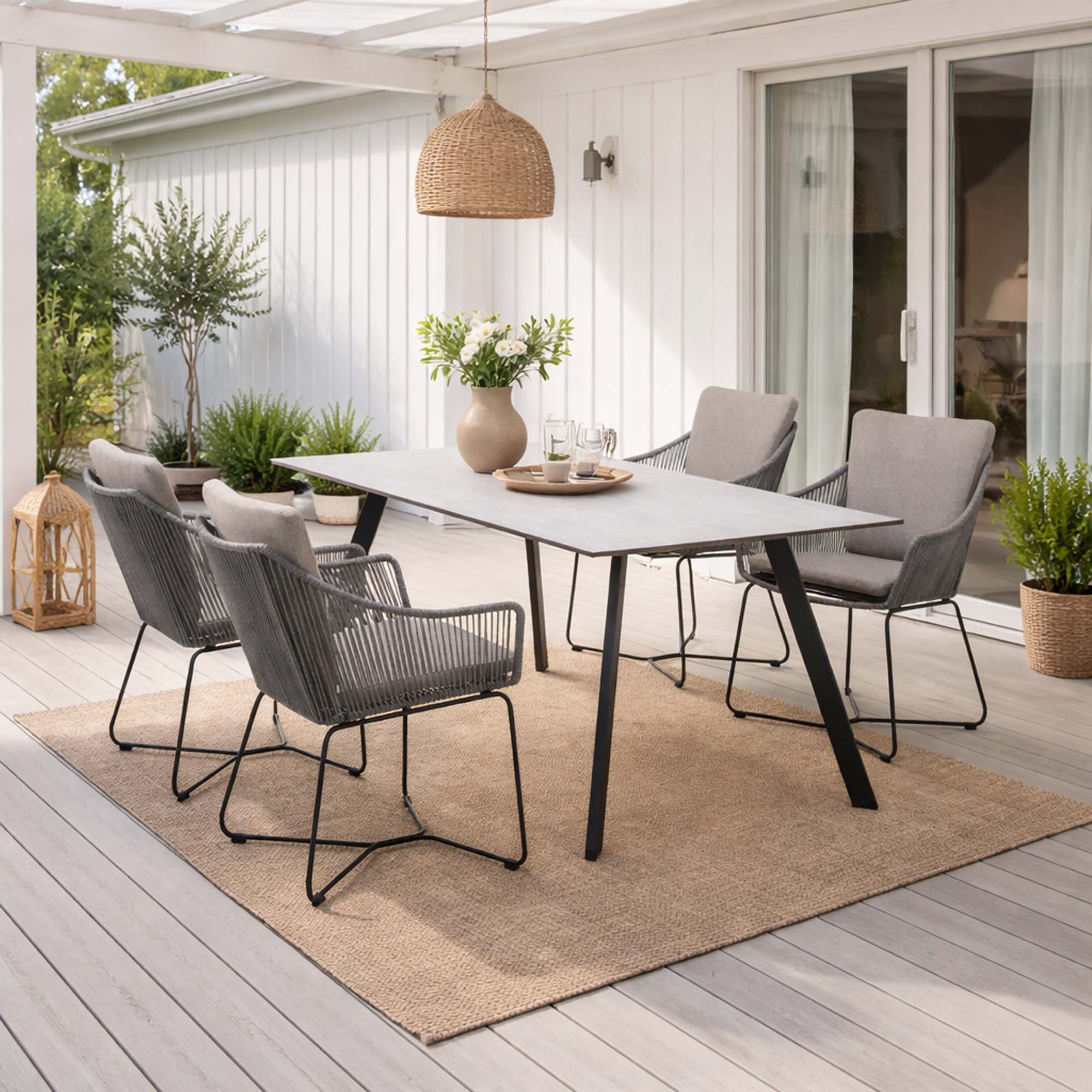 Matgrupp Utomhus LifestyleGarden OPAL 160 & 4 fåtöljer